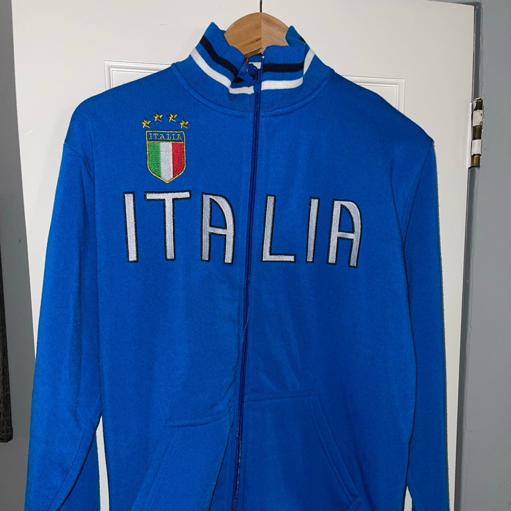 Futbol Blue Full-Zip Italia Soccer Track Jacket